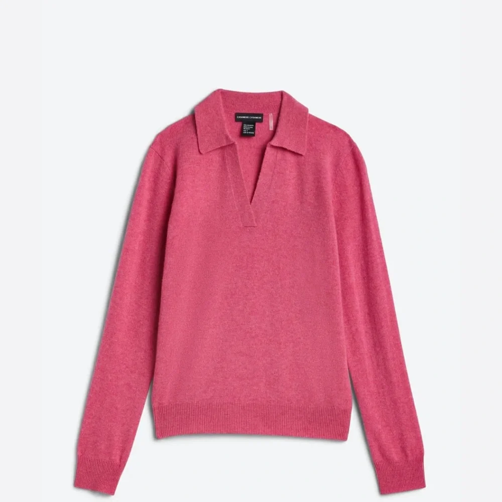 Cashmere Cashmere Candy Collared Cashmere Sweater Dark Pink XL STITCH FIX NWT_5
